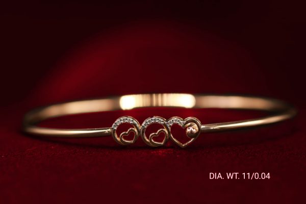 Trio Heart Diamond Bangle